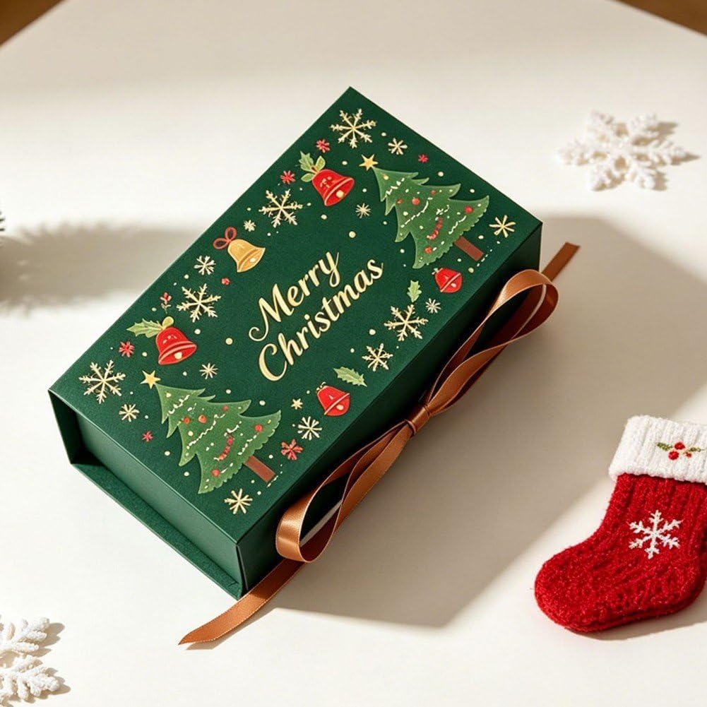 100 Scatole per Caramelle Natalizie, Scatole Regalo per Biscotti a Forma di Albero di Natale, Scatole Decorative per Bomboniere E Decorazioni Natalizie.