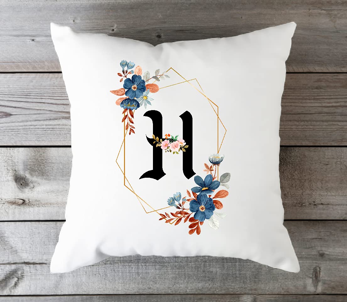 Name First Alphabet H Printed Throw Cushions with Filler 12 x 12 Inch Square Sofa Pillow Gift for Friends, Gift for Friendship Day, Gift for Brother/Sister, Birthday Day Gifts-image-27