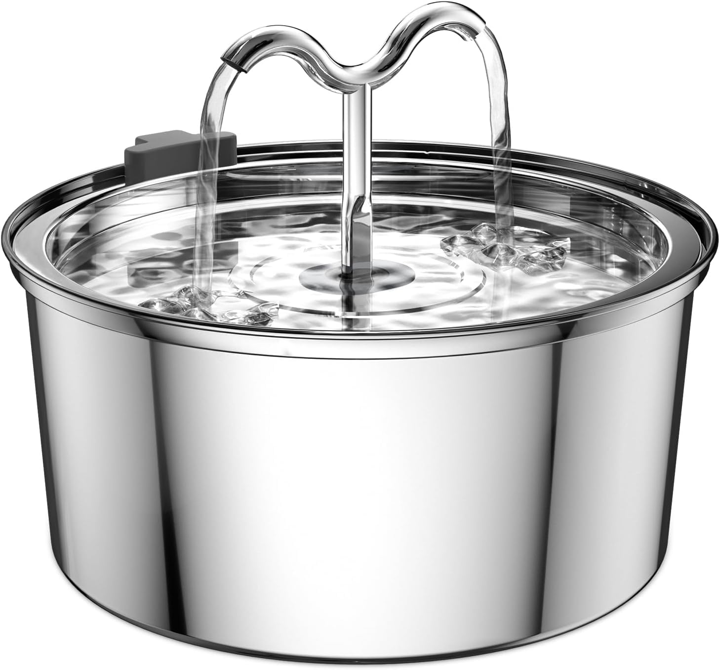 FEELNEEDY Katzenbrunnen 2,8L Edelstahl - Ultraleiser Trinkbrunnen Mit 3 Filtern