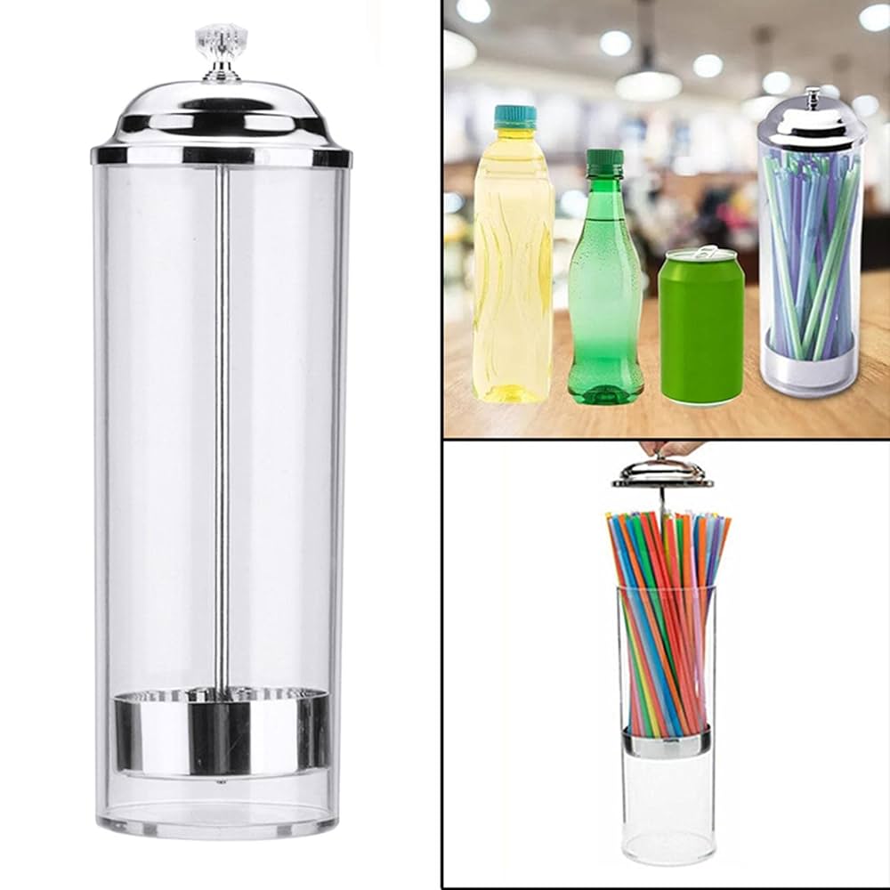 Amazon | レトロガラスストローディスペンサーストロー