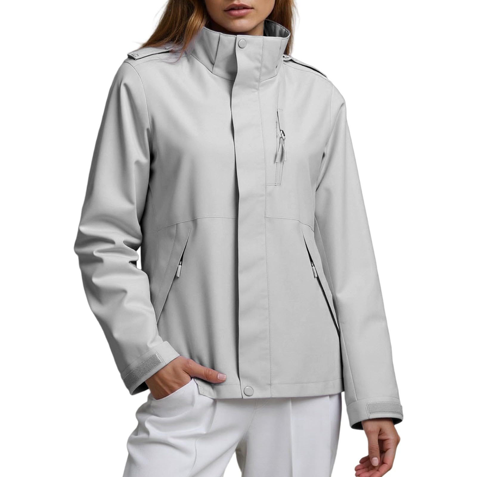 Genérico Impermeable Mujer-Chaqueta Unisex Cortavientos Para Exteriores Elegante Y VersáTil Para Parejas