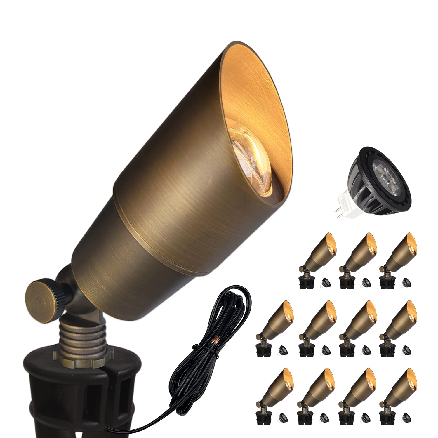 COLOER Brass Landscape Spotlights 12 Pack