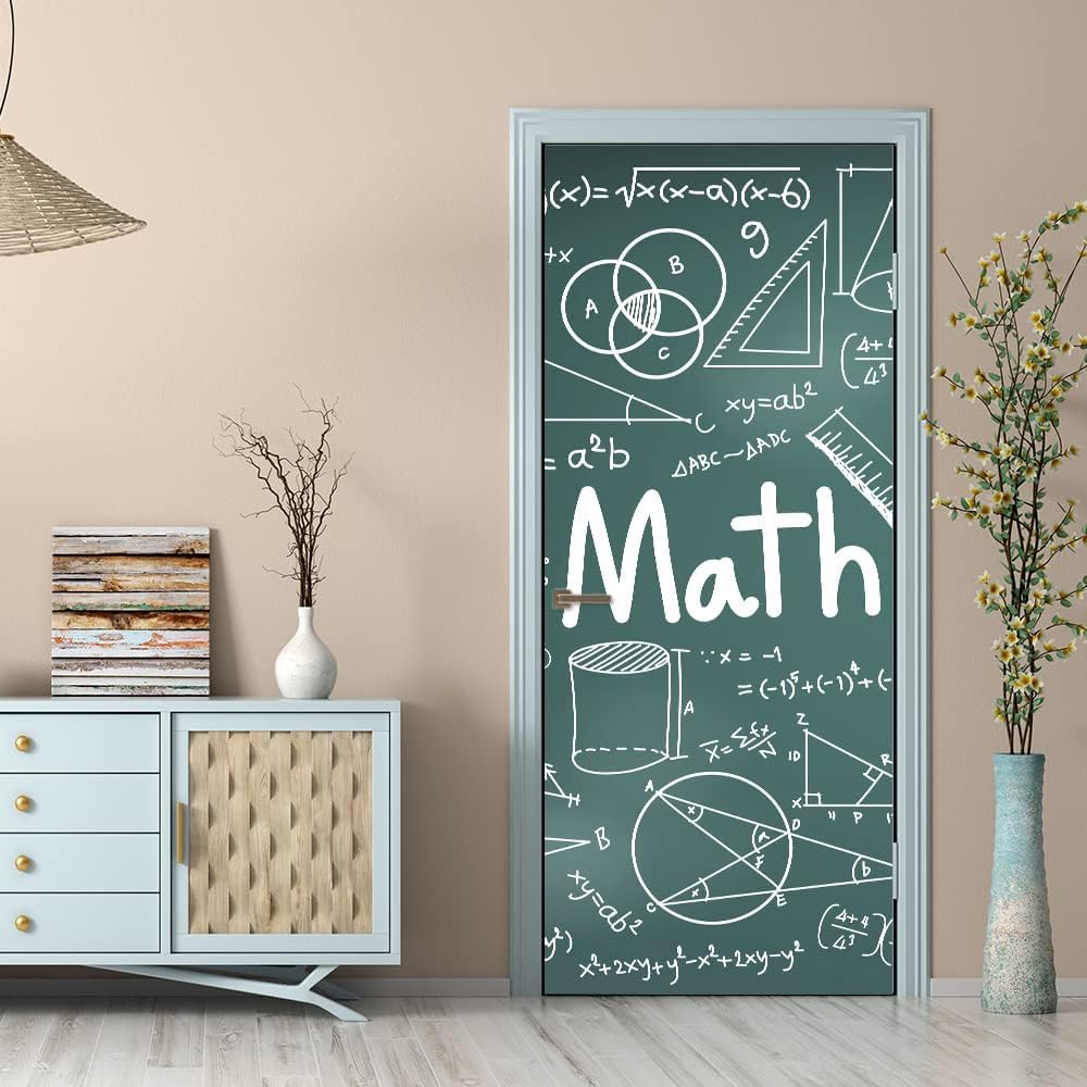 Selbstklebend Türbekleben Mathe Türtapete 95x215 cm, TürPoster Mathematische Formel Türbilder 3D Türaufkleber Dekoration Poster Tapete Türfolie, PVC Fototapete Wandtattoo Tür Tapeten m8237