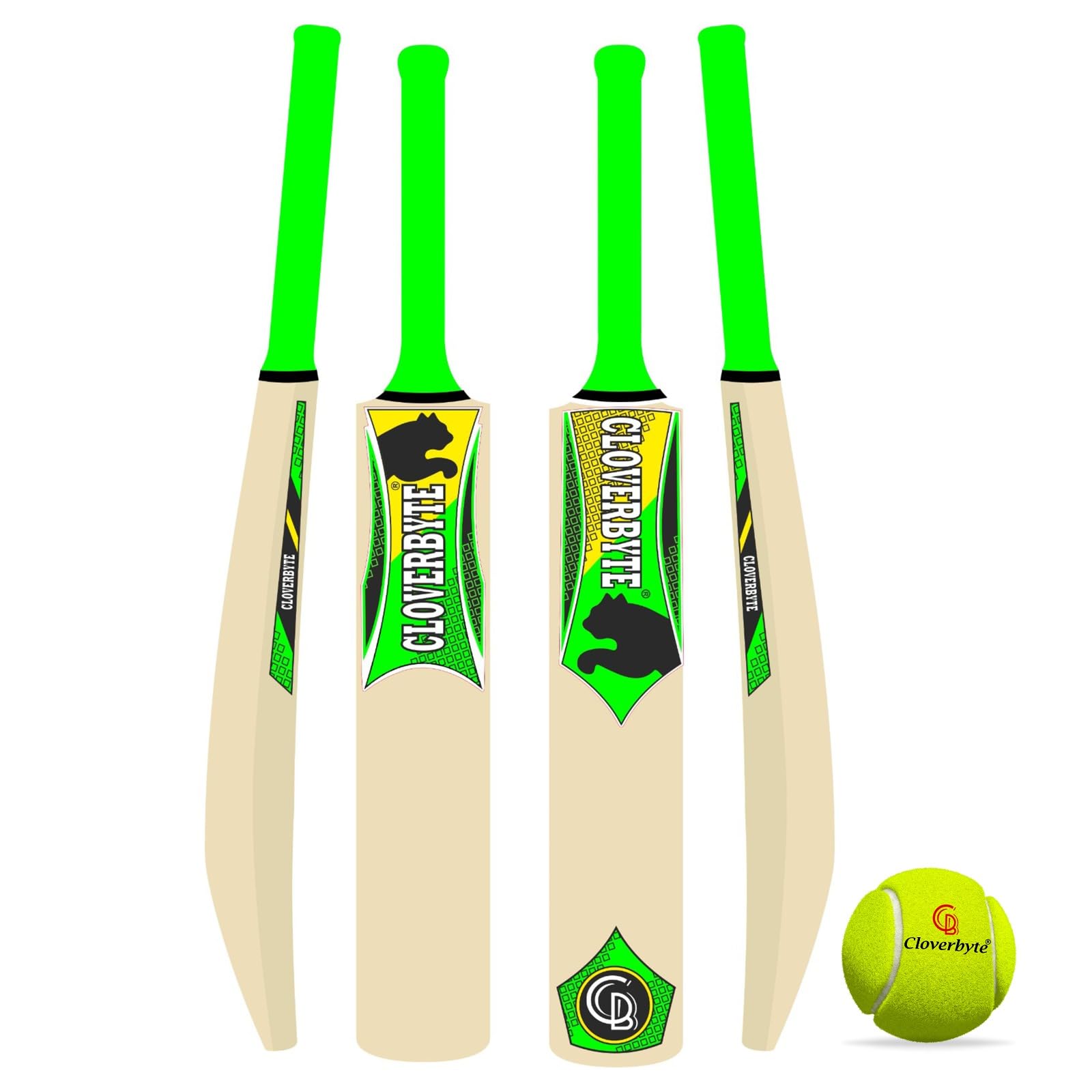 CLOVERBYTE Lightweight and Durable Bat and Tennis Ball for 4-8 Years Kids Cricket Kit Size (5)-image-20