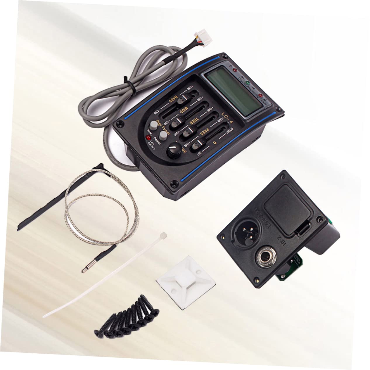 FUNOMOCYA Guitar Preamp 4 Bands Eq Pickup Digital Tuner Guitar Parts Accessories