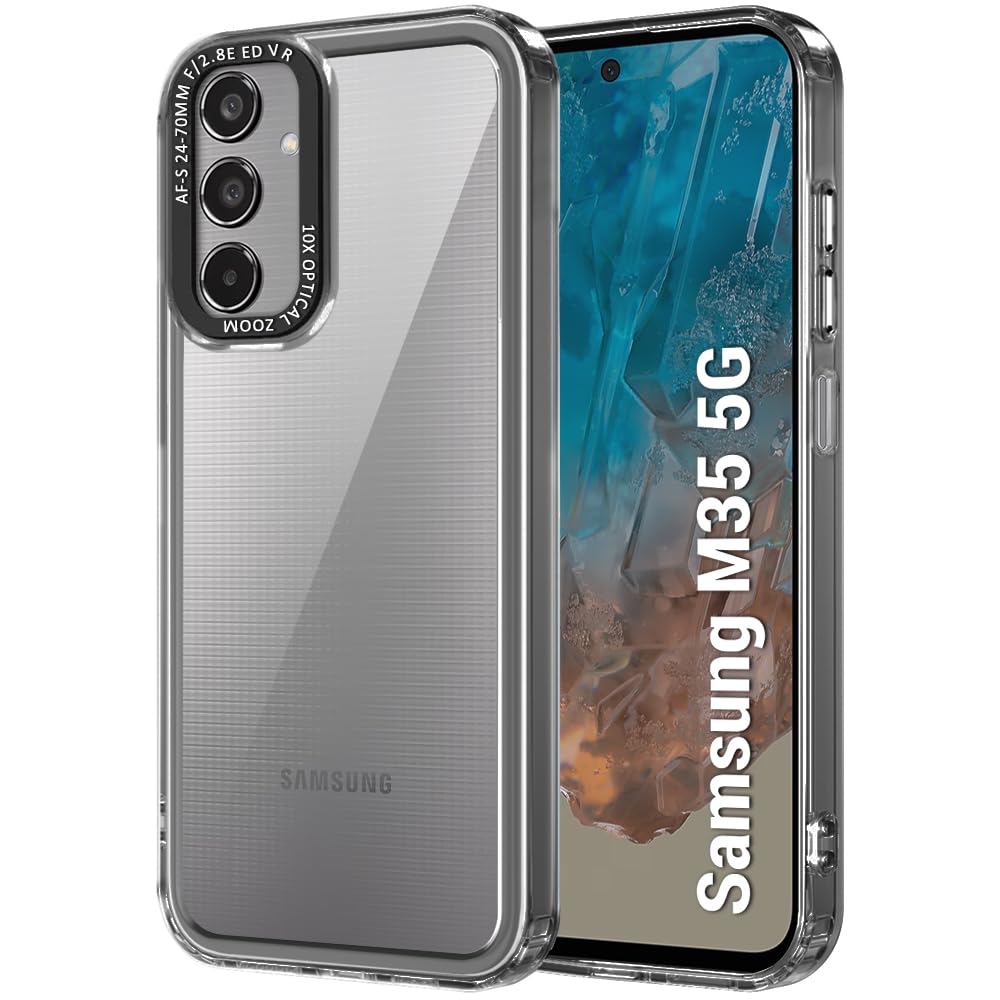 TheGiftKart Hybrid Shockproof Samsung Galaxy M35 5G Back Cover Case | Stylish Camera Border | Plated Buttons | Crystal Clear Hard Back Cover Case for Samsung M35 5G (TPU & PC, Smoked Bumper) (B0D9D1RR8R) Amazon Price History, Amazon Price Tracker