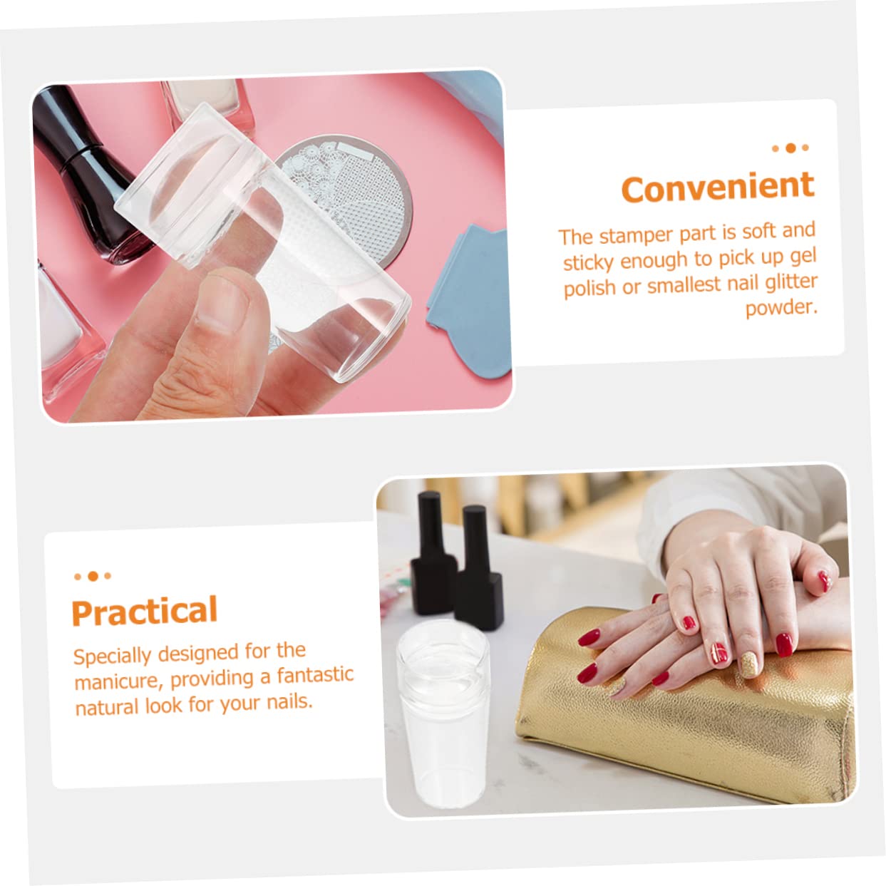 FRCOLOR 10sets Stamper Per Unghie Silicone Raschietto Per French Manicure Stamping Per Nail Art Facile e e