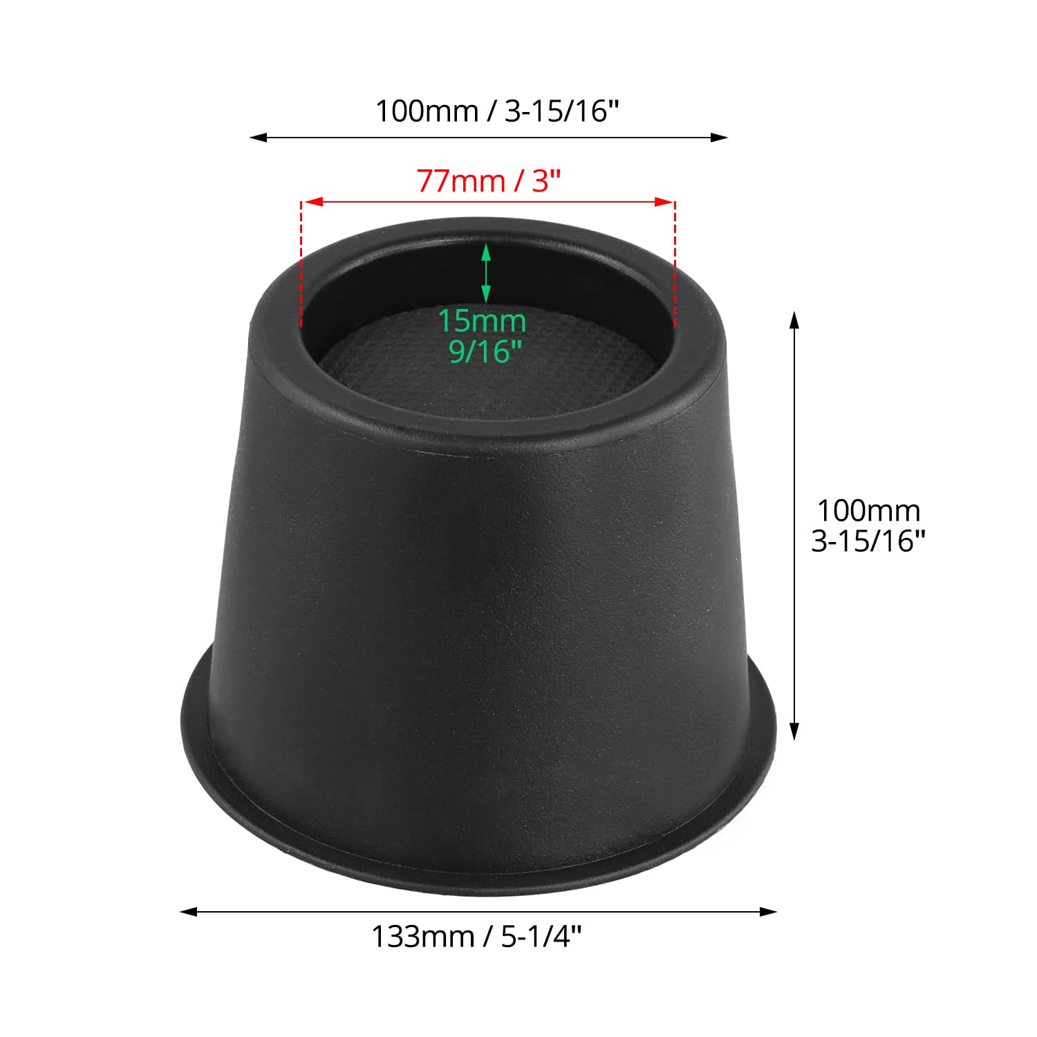QWORK® 4 sztuki okrągłe podnośniki do łóżek 10 cm, podnośniki mebli do 990 kg, do łóżka, sofy, biurka, krzesła, lodówki