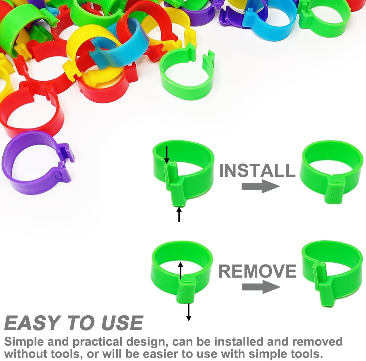 100Pcs 25mm Extra Large Turkey Leg Bands Goose Leg Bands Poultry Identification Leg Bands Rings 8/16/20/25mm thumbnail