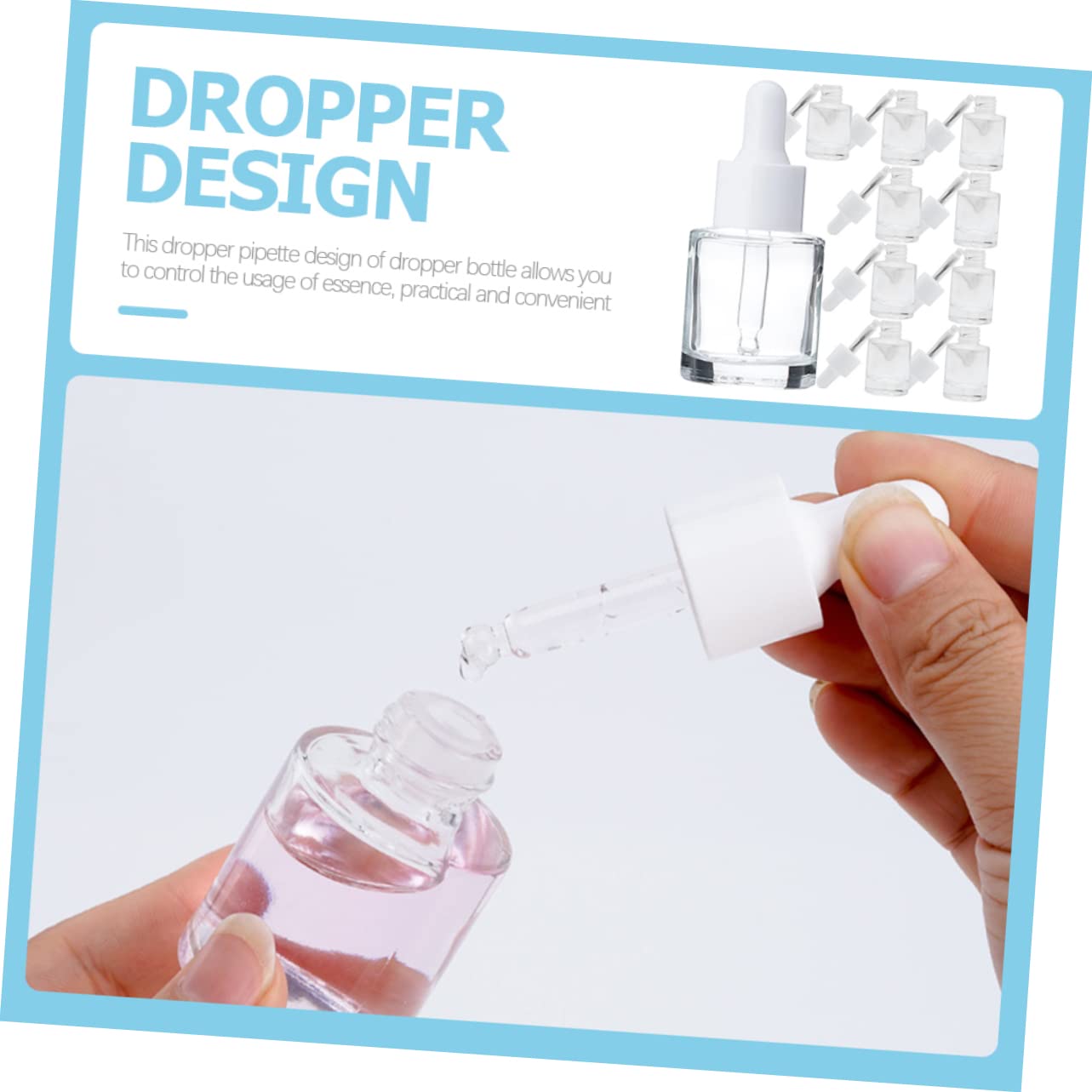 CALLARON Glas Tropfflaschen 20 Stück Luftdicht und Auslaufsicher 15ml für Kosmetik und Öle zur Aufbewahrung von Parfüm und Colognes