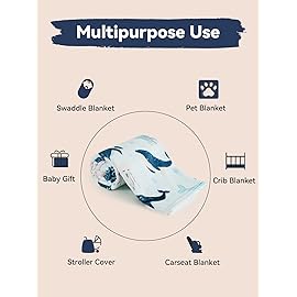 TILLYOU Toddler Flannel Blanket - Warm and Cozy Baby Blanket for Boys and Girls, Smooth and Creamy Blanket, Cute and Lightweight, 4050 inches, Whale