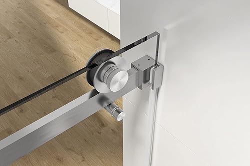 Miniatura 2 de Puertas de ducha sin marco de 56-60 pulgadas de ancho x 66 pulgadas de alto de ancho ajustable, deslizante, de 38 pulgadas (0.394 in), vidrio