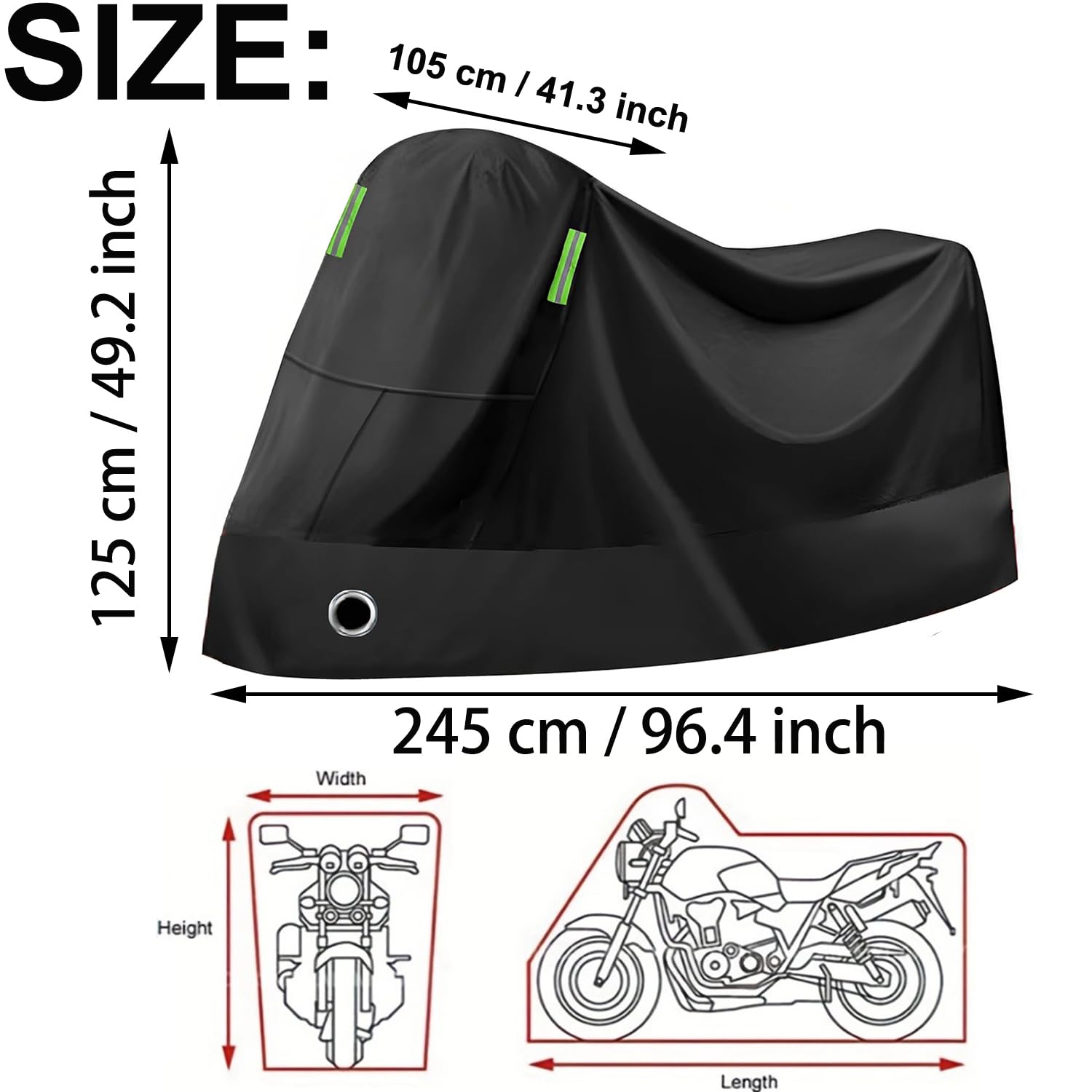 Toptrek copertura moto con nastro di cucitura telo di copertura moto