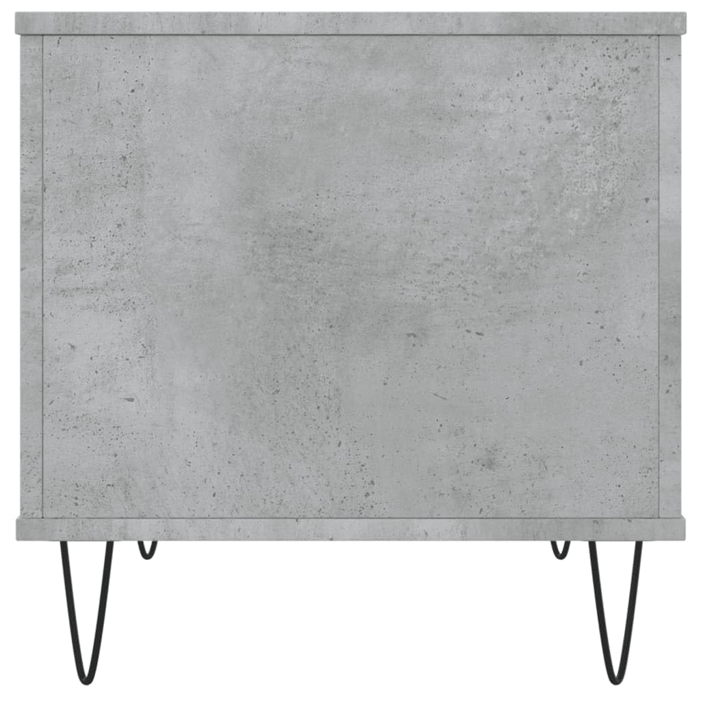 Tavolino Salotto Moderno Grigio Cemento 60x44,5x45 cm in Legno Multistrato con Gambe in Metallo, Design Salvaspazio per soggiorno camera da letto ufficio con ripiano contenitore e superficie