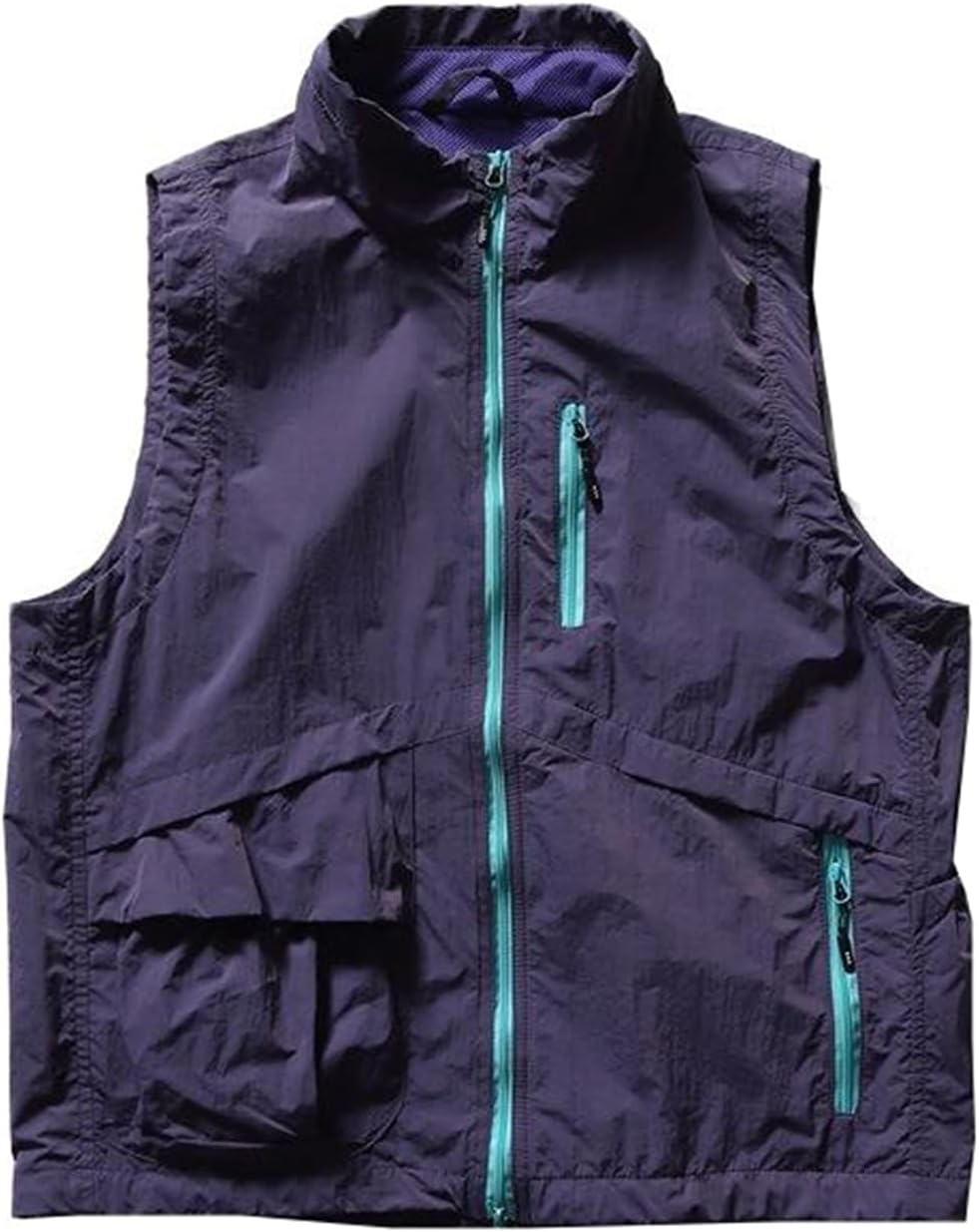 Men's Stand Collar Utility Vest Fishing Vest for Camping Work