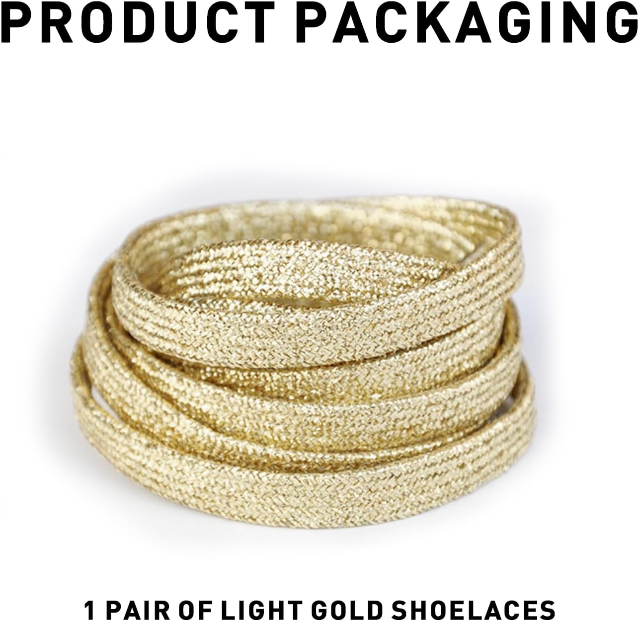 UamGlsob Glitter Metallic Shoe Laces for Golden Goose Sneakers, 8mm Flat Sparkly Bling Shoelaces Replacement Strings for GG