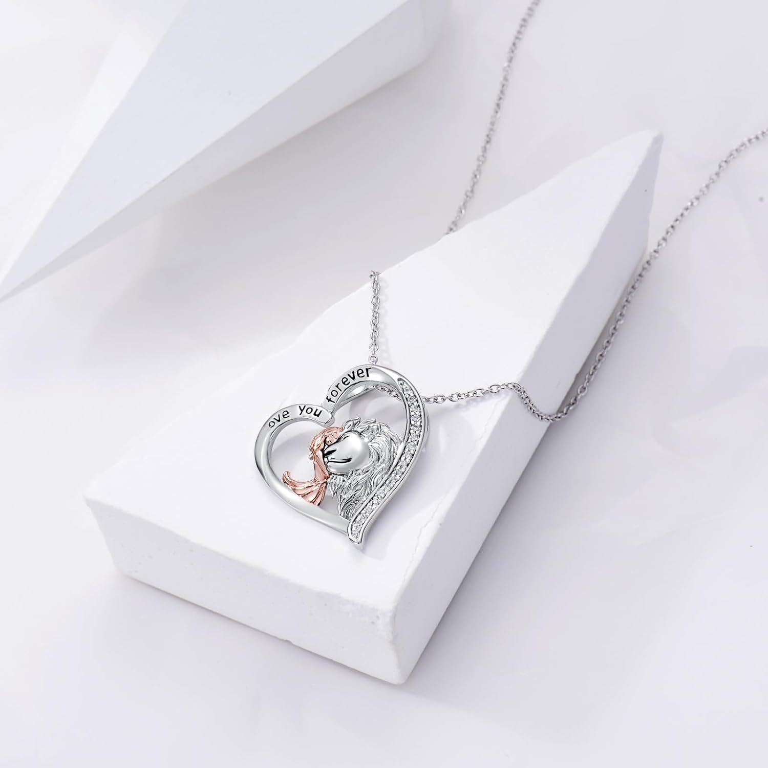 Lion Wolf Cat Necklace S925 Sterling Silver Tree of Life Pendant Necklace Animal Jewelry Gifts for Women Mom Wife - Image 4