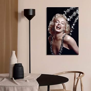 Denozer Marilyn Monroe Canvas Wall Art Poster 12x18 inch Classic Movie Stars Painting Home Decor Female Portrait Artwork for Living Room Bedroom