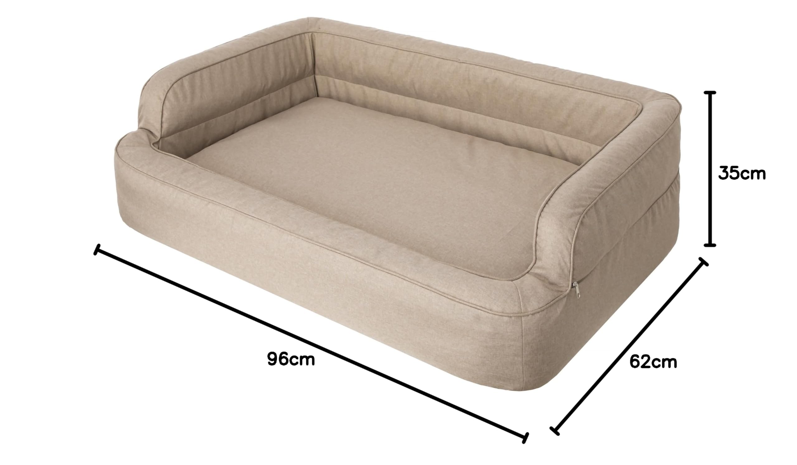 DOGGY Cama Perro - Cama Perro Grande - ombala - sofacamaparaperro - Resistente - L: 96 x 62 cm, Beige