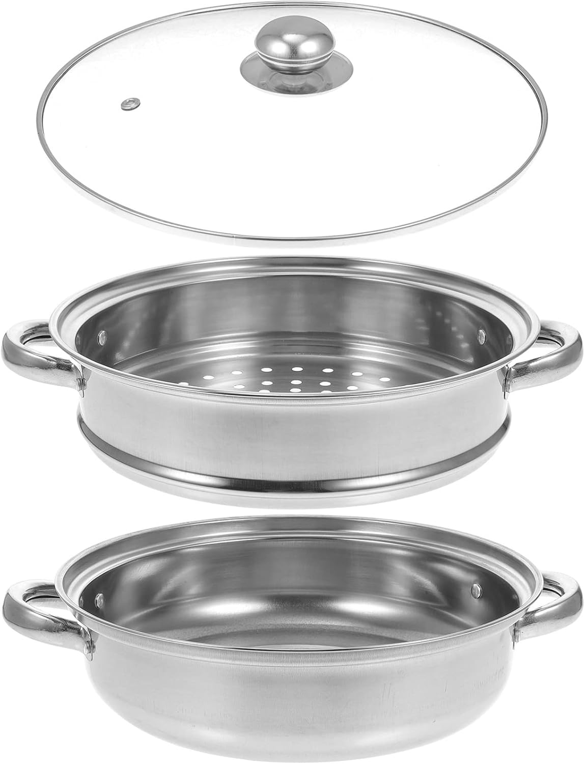 UPKOCH Stainless Steel Steamer Pot Metal Steam Pots with
