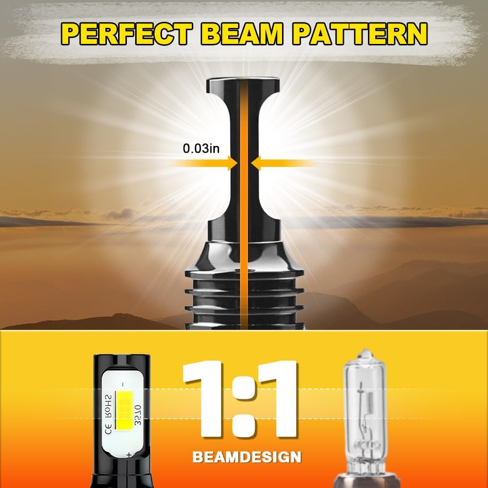 H6 H6M P15D LED Headlight Bulbs for Kawasaki Mule 600 610 3000 3010 | 12000 Lumens 6000K White Super Bright 55W | Replacement for ATV UTV Motorcycle | BA20D H6M 70023 | 2-Pack
