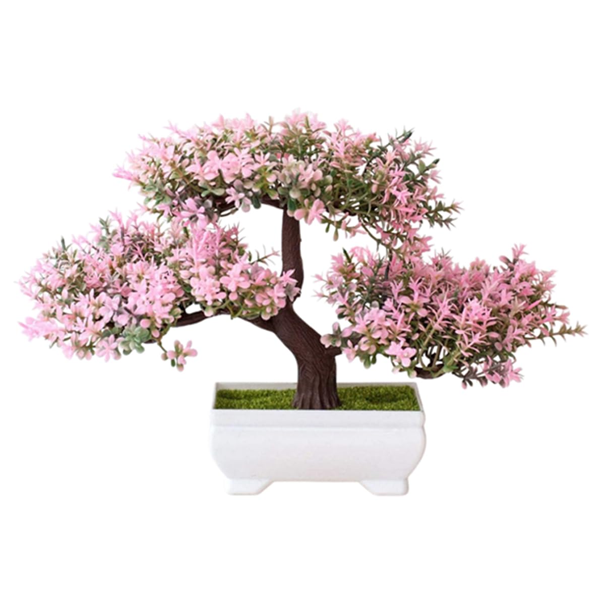 Artificial Bonsai Cedar,Simulation Pine Tree Potted Plant, Artificial Flowers Fake Pink Potted Plants Ornaments,Creative Simulation Bonsai Pot Home Decor