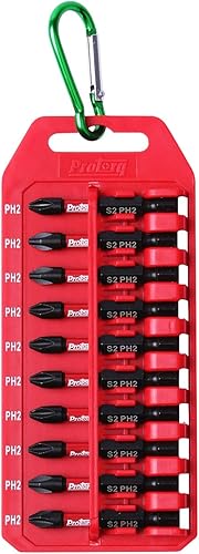 Protorq Juego de brocas de impacto con clip, 10 piezas, 2 Phillips, 2 pulgadas de longitud, resistencia industrial, vástago hexagonal de 14 pulgadas