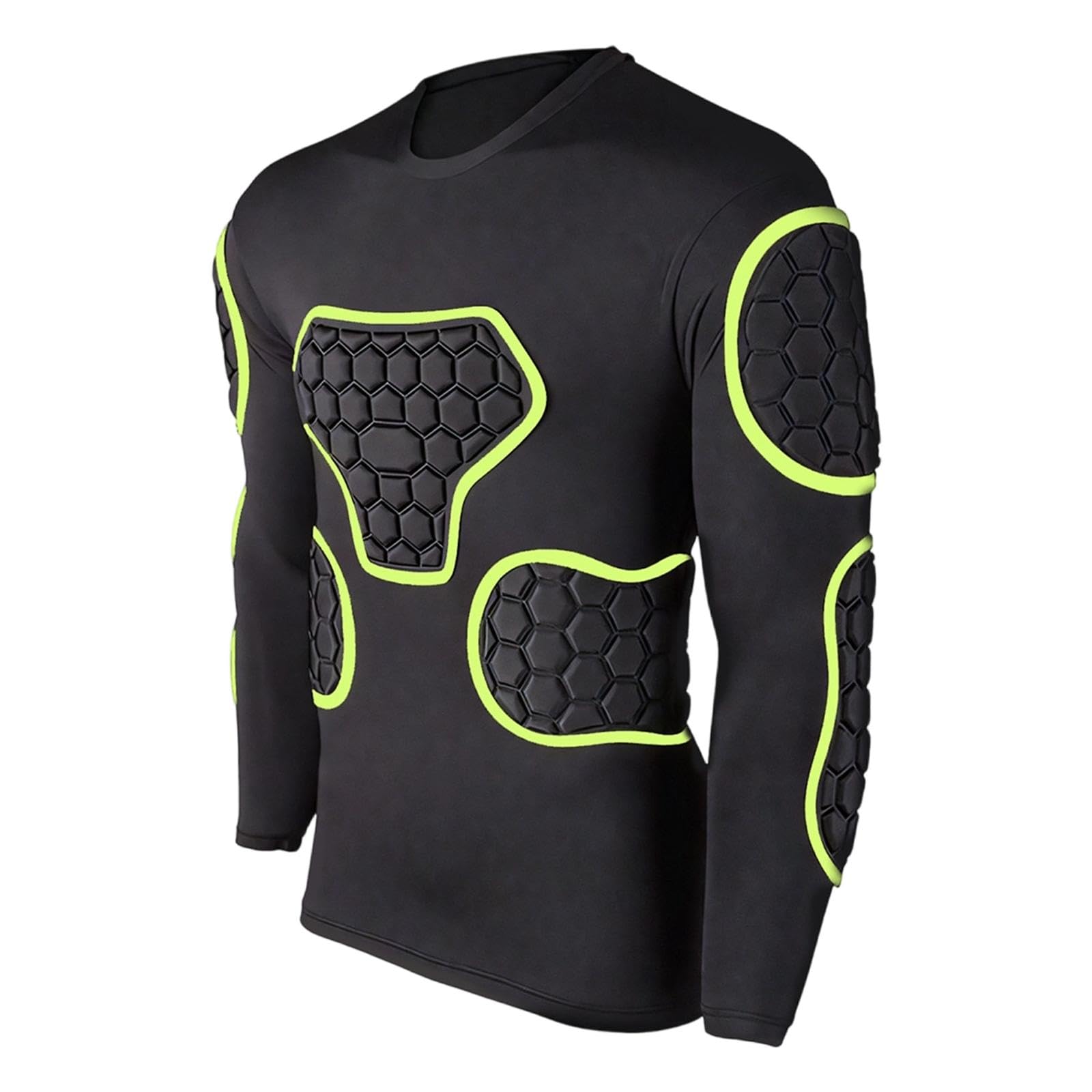 F Fityle Maglia da portiere a maniche lunghe imbottita in schiuma EVA, protezioni per torace e gomiti, traspirante, versatile, professionale, comoda protezione