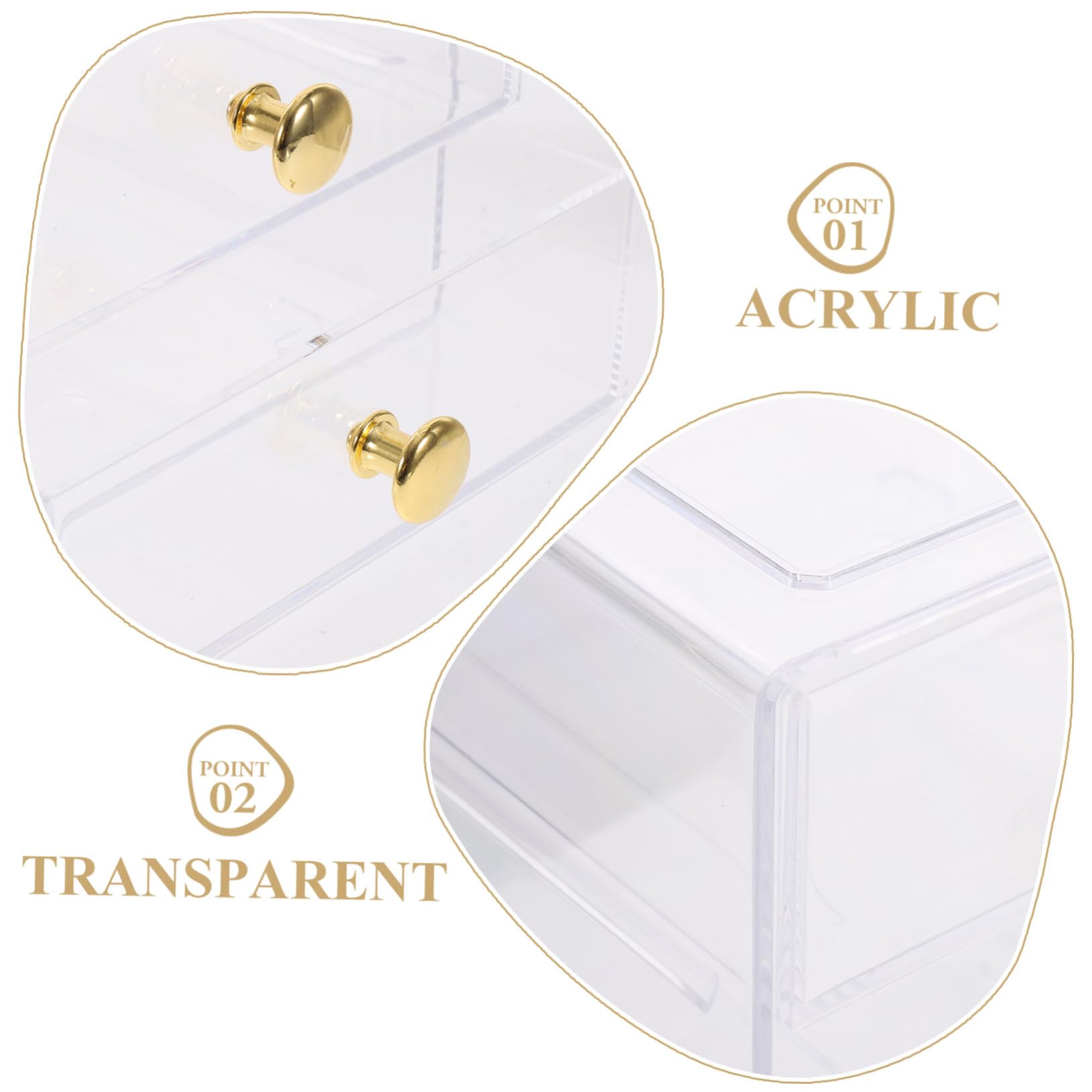 Organizador de Cajones Acrílico Transparente de 3 Niveles