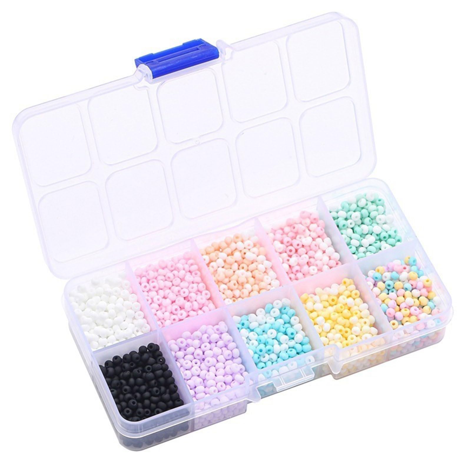 Shntig Multicolor Craft Beads with 10 Sections Plastomer Bead Organizer Jewelry Making Supplies for Bracelets Necklaces Making and Beading Project Plastomer Craft Beads