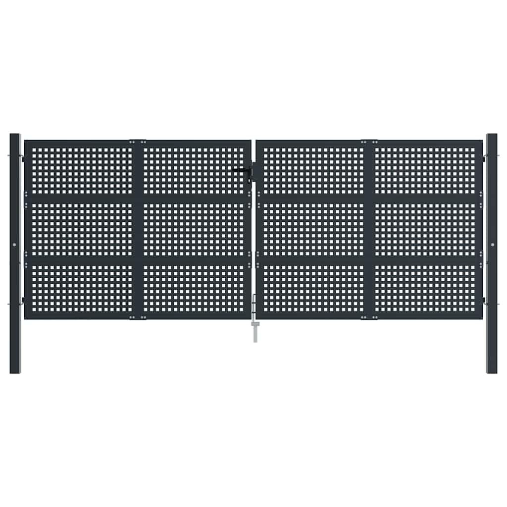 vidaXL Portail de jardin Anthracite 400 x 125 cm Acier