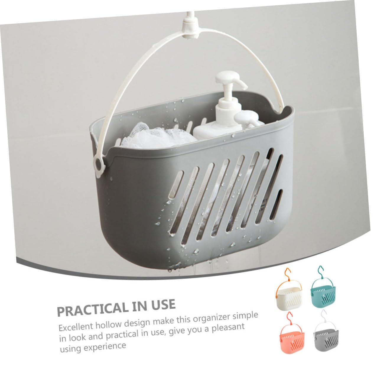IMIKEYA Cestas Colgantes Organizador Duradero y Práctico de Plástico para Baño Juego de 4 para Juguetes y Suministros de Limpieza Hogar