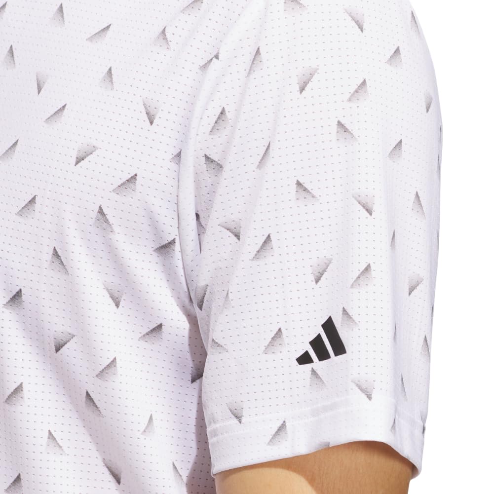 adidas Męska koszulka polo z nadrukiem Ultimate365 z siateczką Ultimate365 (1 opakowanie), biały/czarny, S