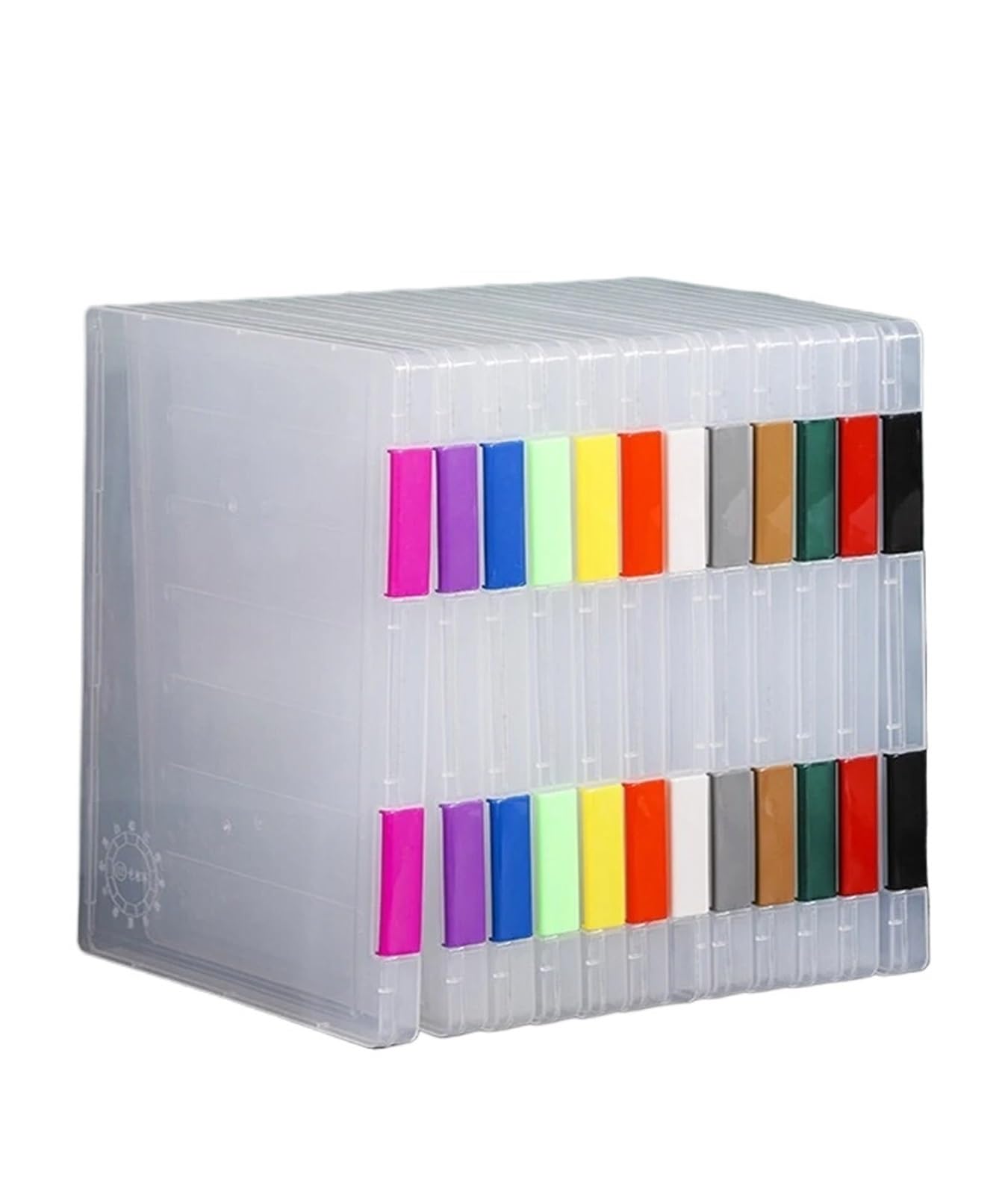 Caja Archivador 2 cajas de archivo transparentes plástico A4, caja PP for estudiantes la escuela, datos portátil doble capa múltiples capas, clasificación temas(Blue)