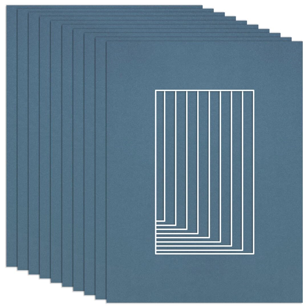 Procut Global 8x6" Pompadour Picture Mounts to Fit 5x3" Aperture - Precision Cut Cardboard Photo Mount - Ideal for Frames, Prints, Artwork & Certificates - Sizes & Colours Available - 10 Pack