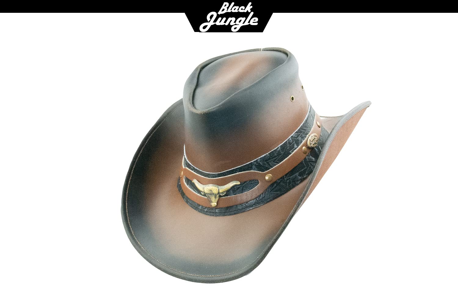 Black Jungle Ontario Outdoor Western Cappello in Pelle Australia Cowboy Cappelli in Pelle Cappello da Equitazione Unisex