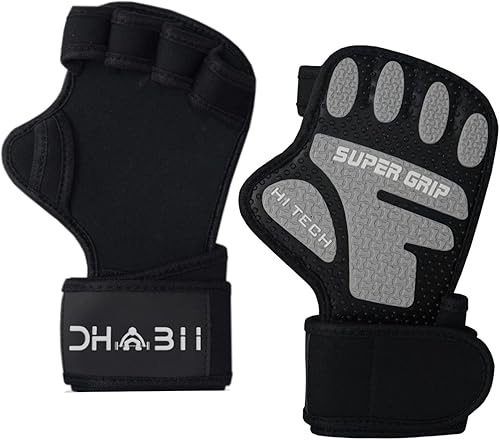 Miniatura 6 de Guantes de levantamiento de pesas súper agarre para hombres y mujeres, guantes de gimnasio ventilados con muñequeras de 16 pulgadas, ideales para