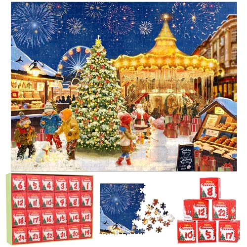 Adventskalender 2025 Puzzle Weihnachts Erwachsene, Dreamtop 1008 Teile...