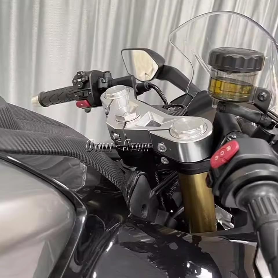 Motorcycle Accessories CNC Aluminum Upper Fork Cross Brace Triple Tree Clamp For CFMOTO 450SR 450sr 450 SR 2022 2023 2024 (Silver)