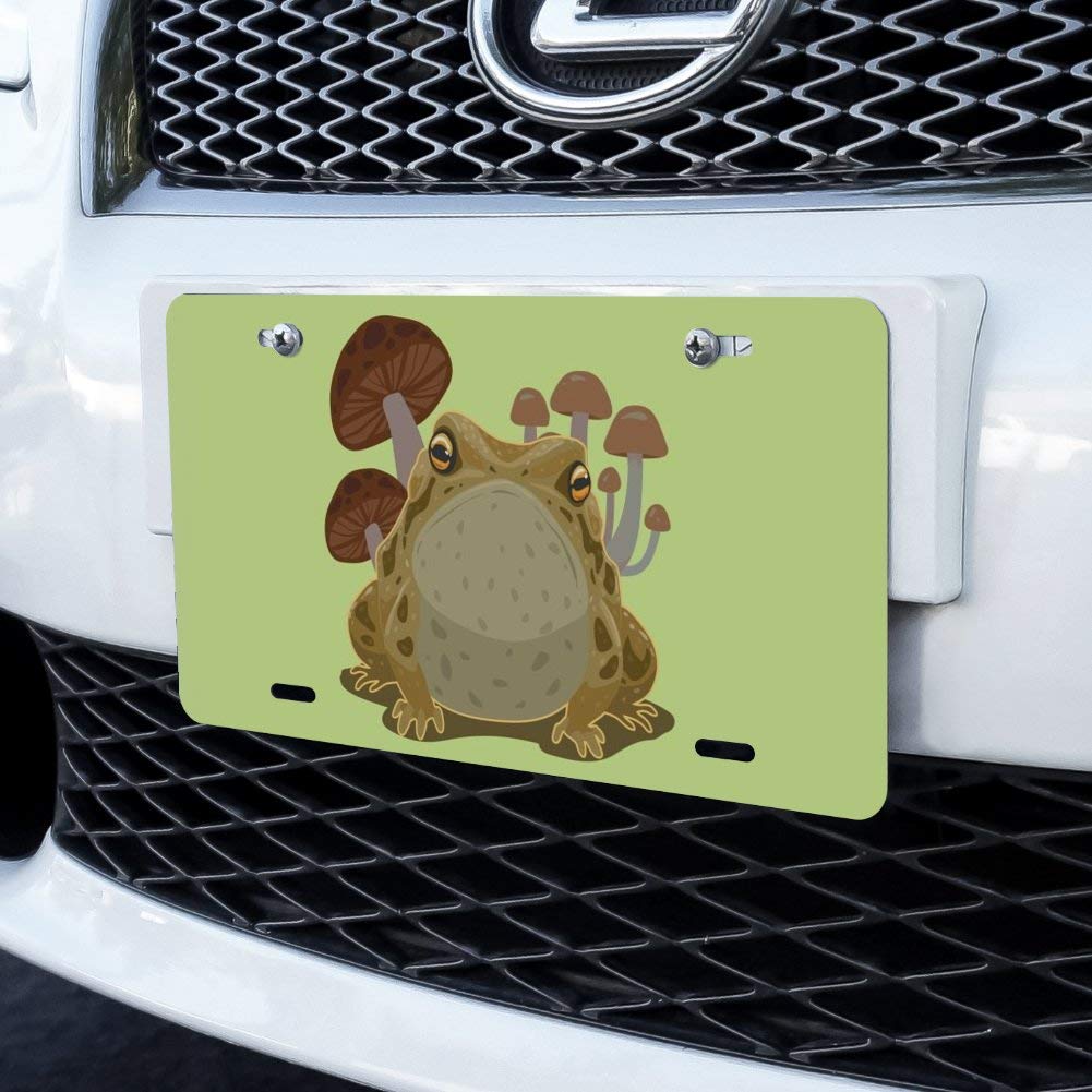 GRAPHICS & MORE Toad Sitting in Front of Mushrooms Novelty Metal Vanity Tag License Plate
