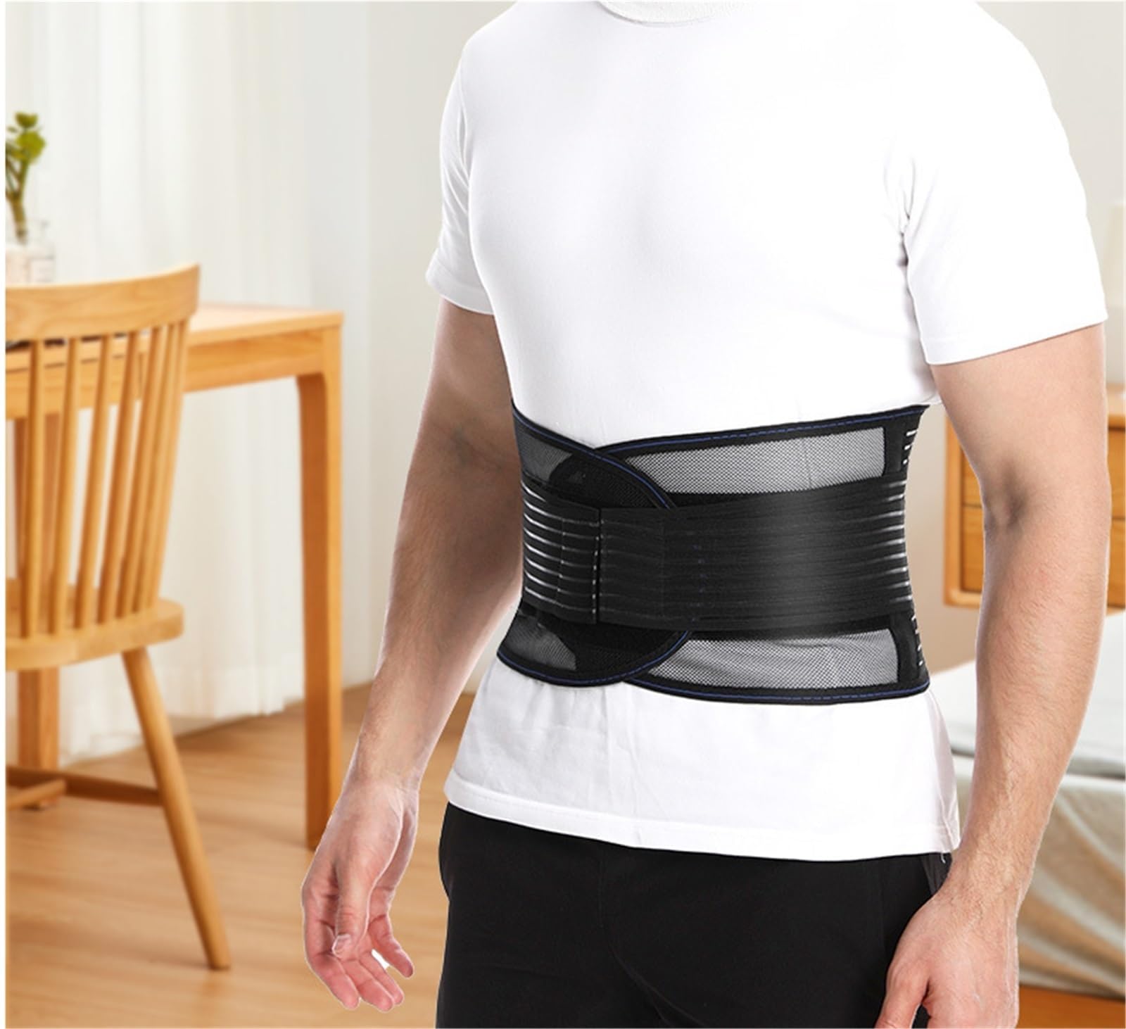 TTDGYYXW Supporto per la Schiena Cintura di Sostegno per la Parte Bassa della Schiena Cintura di Sostegno per la Schiena Traspirante Unisex per Cintura di Sostegno per Lavoro ed Esercizi (Nero,S)