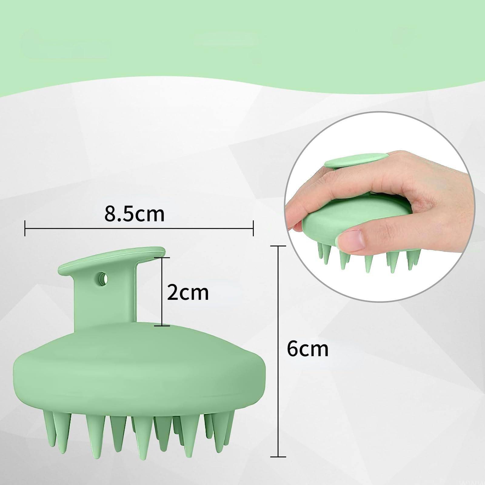 Spazzola per shampoo massaggiatore per cuoio capelluto, setole in silicone morbido Scrubber, uso bagnato/asciutto per la cura del cuoio capelluto di tutti i tipi di capelli