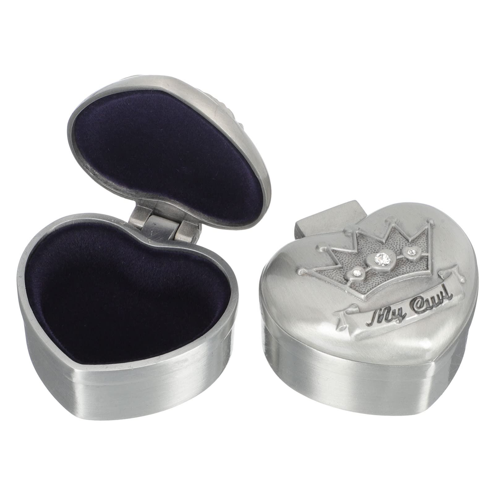 TOPBATHY Scatola Portadenti in Lega di Zinco Argento a Forma di Cuore e Corona Flanella ad Alta Permeabilità, Protegge e Conserva i Denti da Latte dei Bambini, per Natale e Compleanni