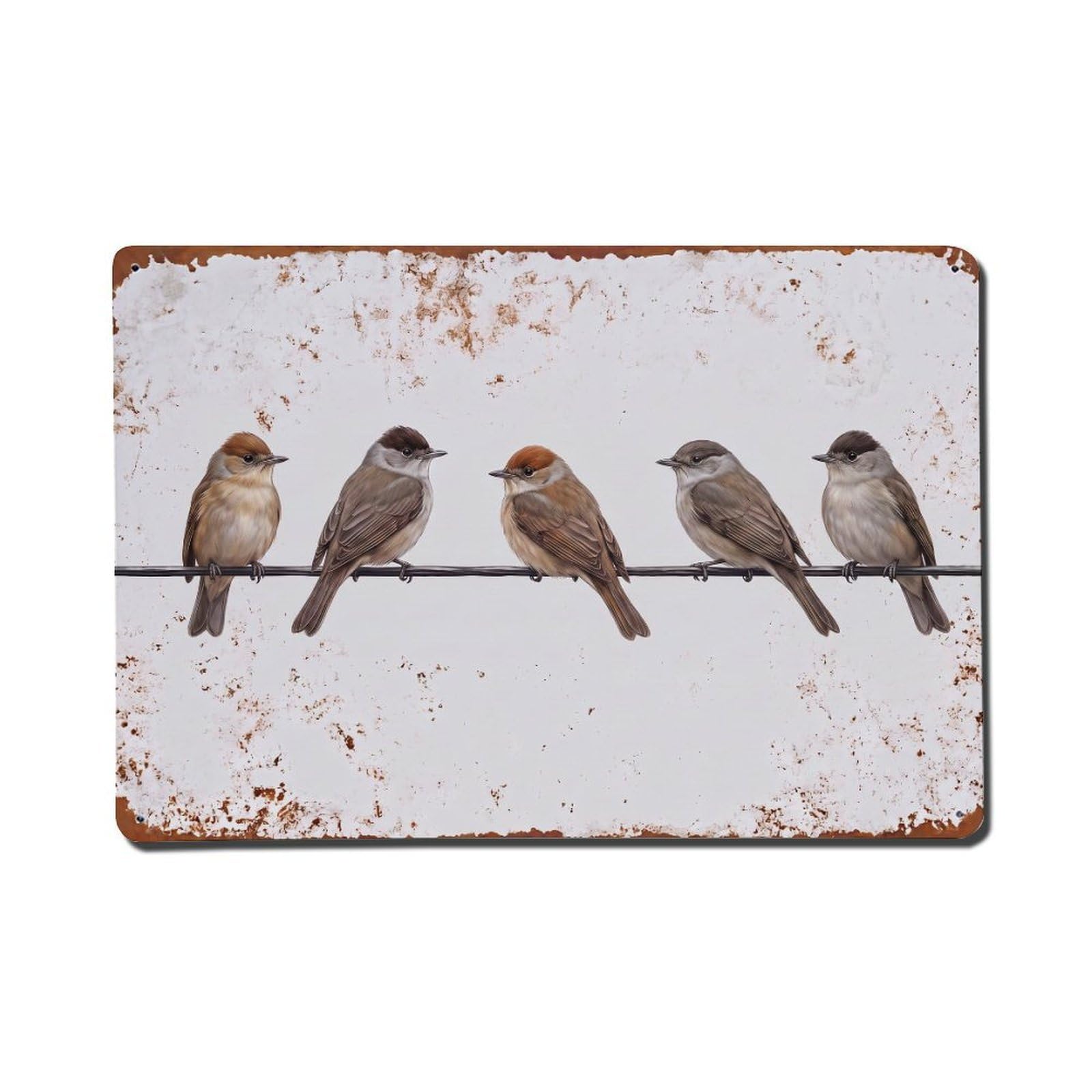 Vintage Retro Birds Blackcap Metal Tin Sign