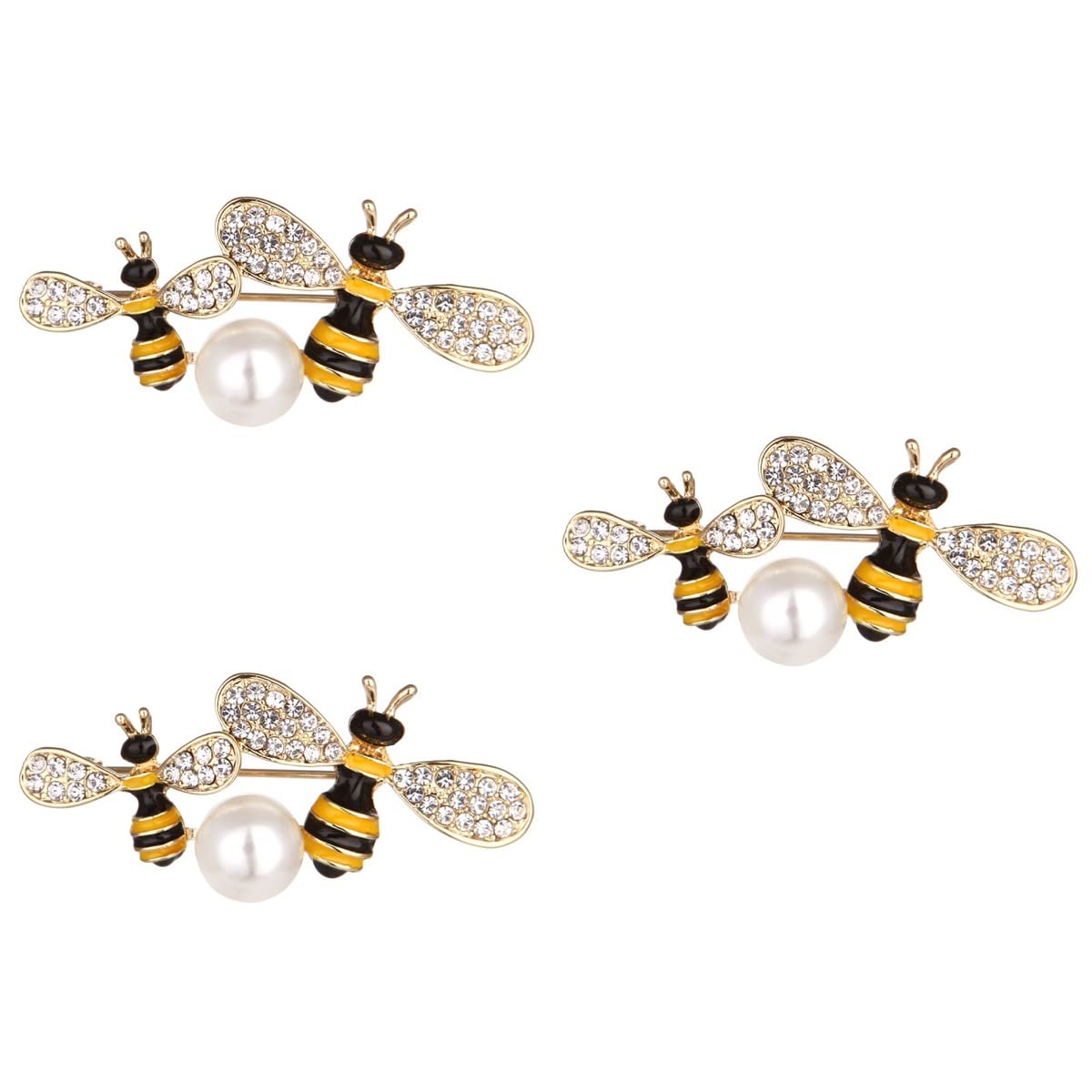 Brooches 3pcs Lovely Pin Decorative Shape Broche for Female Girl Pearl Bee Brooch