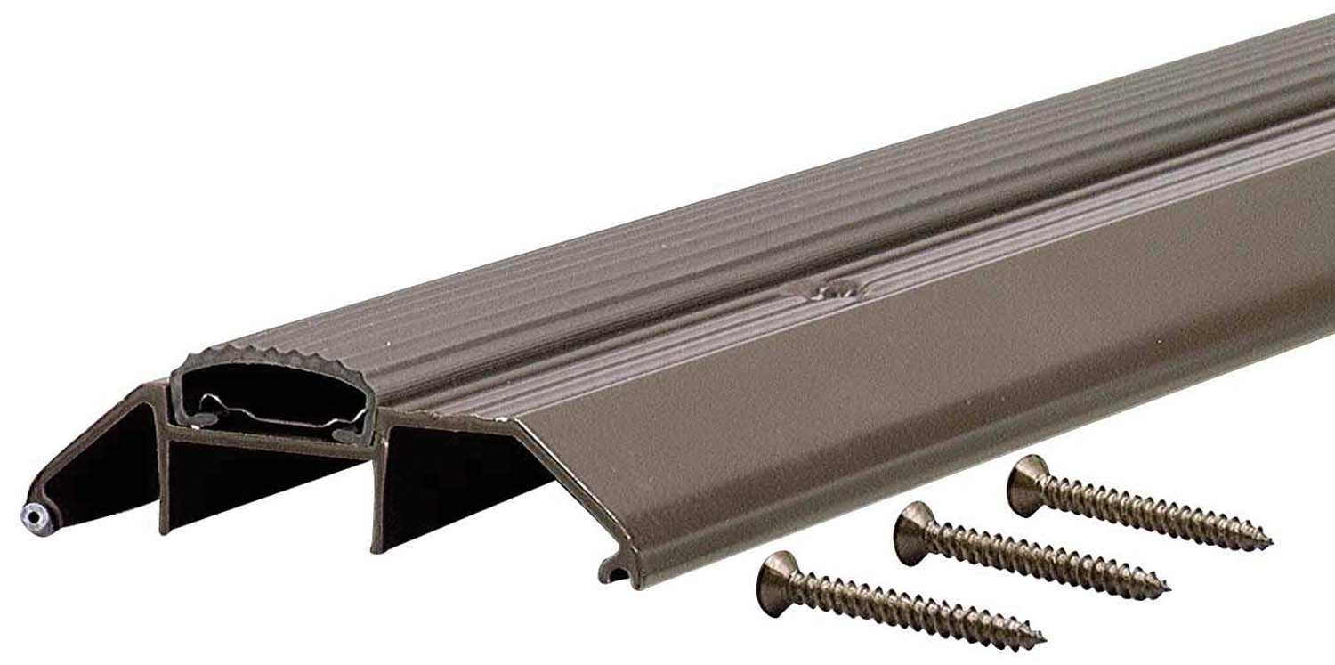 M-D Building Products 10017 3-3/4 in. x 1-1/8 in. x 36 in. Brown Aluminum and Vinyl Heavy-Duty High-Profile Threshold