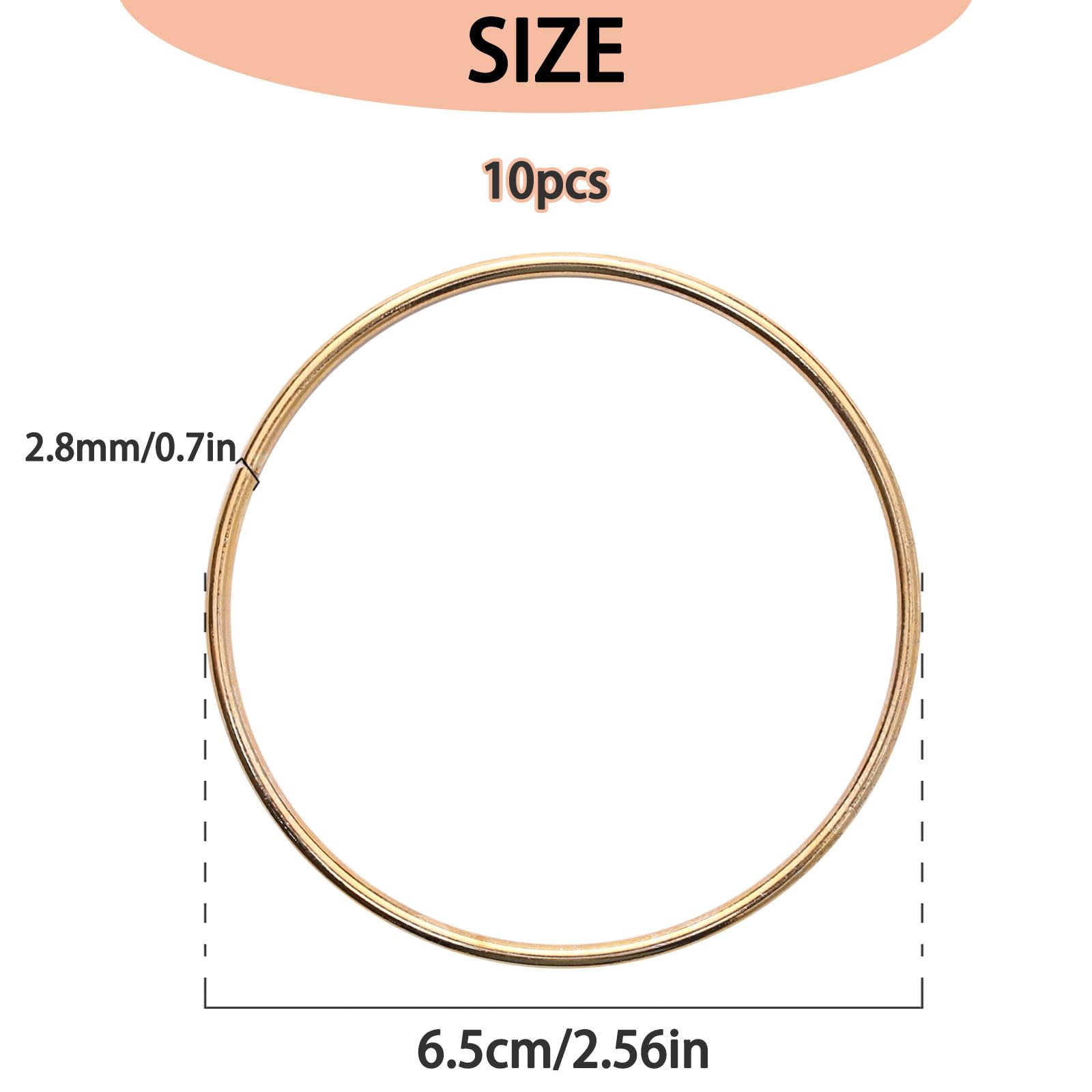 KALIONE 10 Anelli in Metallo da 6,3 cm per Artigianato - Cerchi Dorati Floreali per Macramè, Acchiappasogni e Fai da Te - Forniture per Progetti Creativi