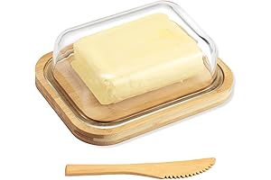 Clear Square Butter Dish with Lid | Keeps Butter Fresh and Spreadable
