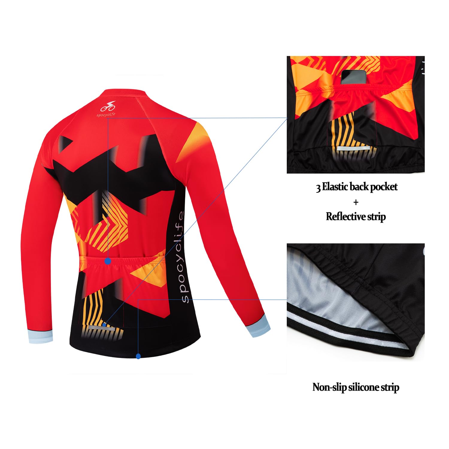 Maglia Ciclismo Uomo Manica Lunga Abbigliamento ciclismo Set Completo Ciclismo Tuta Bici Uomo MTB