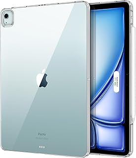 موكو حافظة شفافة لجهاز ايباد اير 13 انش M2 2024 برو 12.9 الجيل السادس - الخامس 2022 - 2021 غطاء خلفي رفيع وخفيف الوزن وناعم من البولي يوريثين الحراري مضاد للخدش مع حافة مرتفعة مقاومة للصدمات شفاف